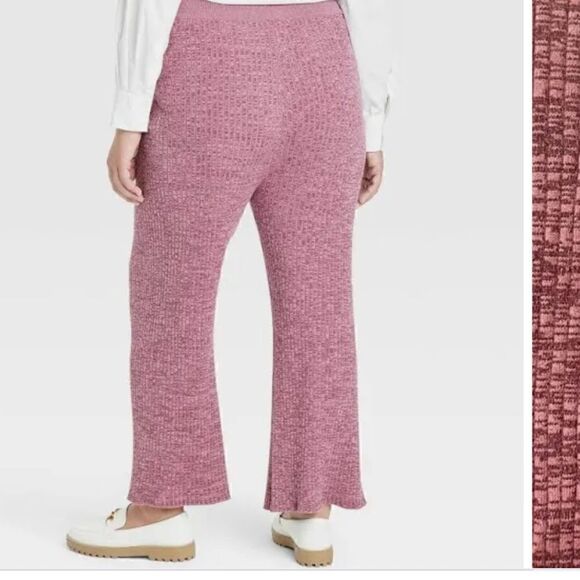 Ava + Viv High Rise Mauve Ribbed Sweater Pants, Size 2X, NWT - Picture 3 of 10